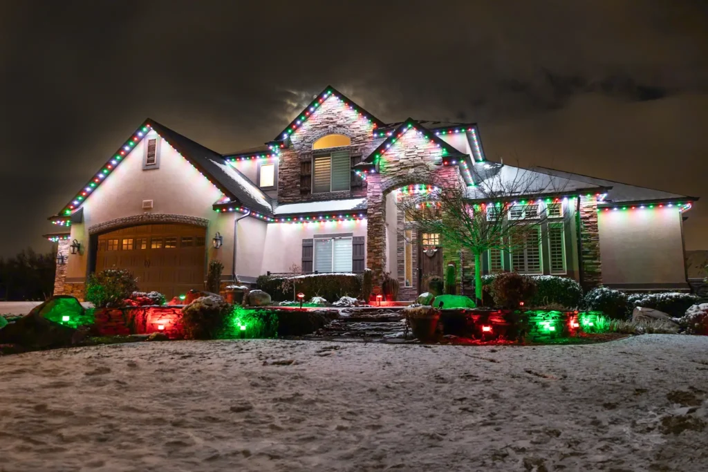 A Sioux Falls permanent lighting customer showing off their permanent pixels lighting by Sioux Falls Home Service Pros